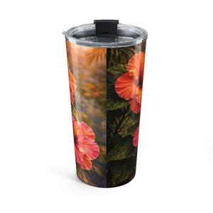 20oz Tumbler ~ Orange Hibiscus Insulated Travel Mug