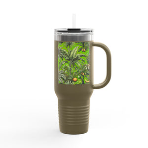 Insulated Travel Mug, 40oz / Tropical Fruit, Green - Perfect for Outdoor Adventures