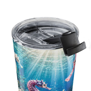 20oz Tumbler — Colorful Pink Seahorse Insulated Travel Cup