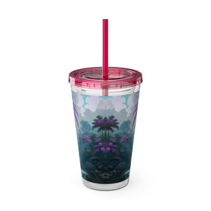 Tropical Tumbler with Straw | 16 oz: Sleeping Parrot, Fantasy