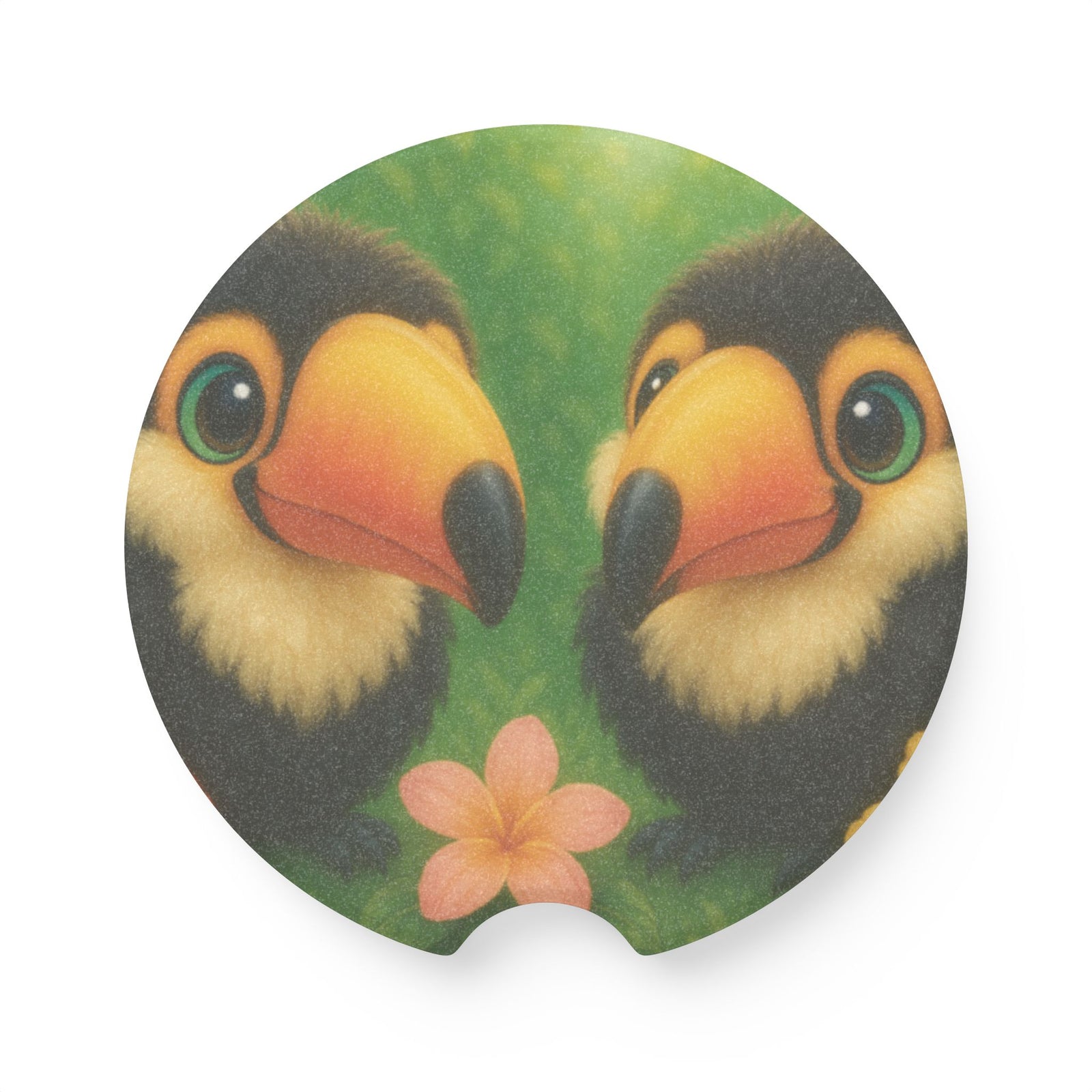Soapstone Car Coaster - Baby Toucans