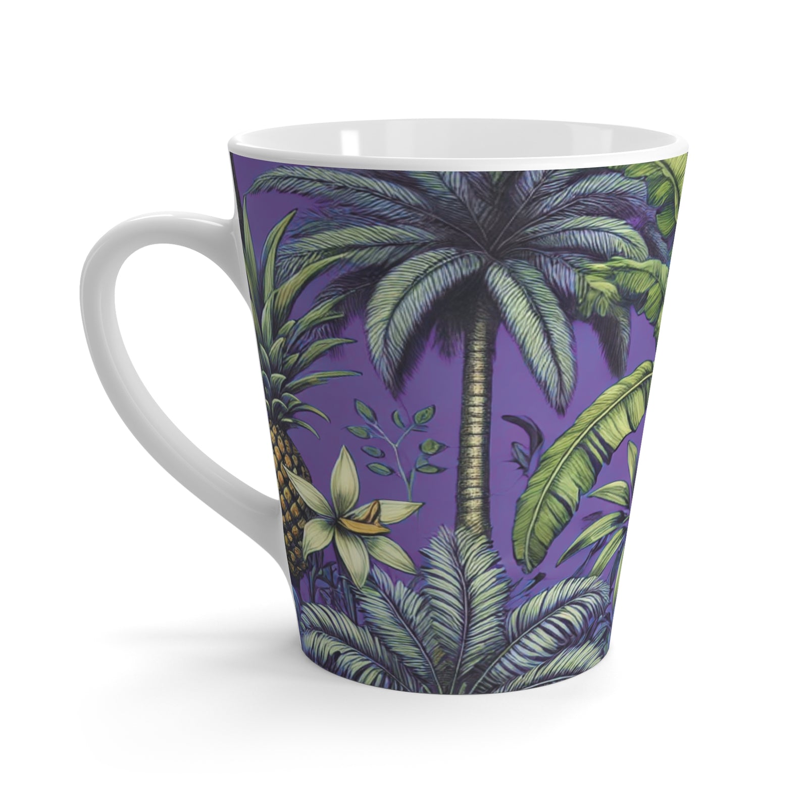 Latte White Mug - Tropical Fruit, Purple