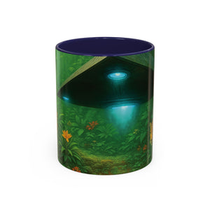 Accent Coffee Mug (11, 15oz), 8 Colors - UFO and Jaguars