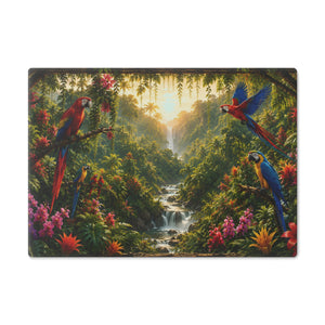 Coffee Station Tray — Vibrant Paradise Falls Rainforest Scene