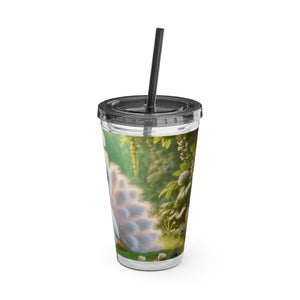 Tropical Tumbler with Straw | 16 oz: Baby White Peacock