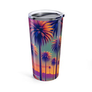 20oz Tropical Glossy Tumbler / Sunset Palms