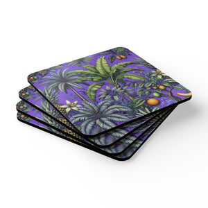 Coaster Set/4 - Tropical Fruit, Purple