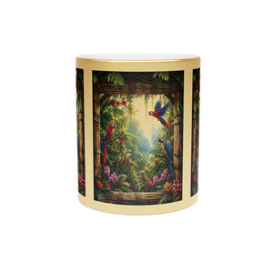 Metallic-Look Mug — Paradise Falls (Silver/Gold)