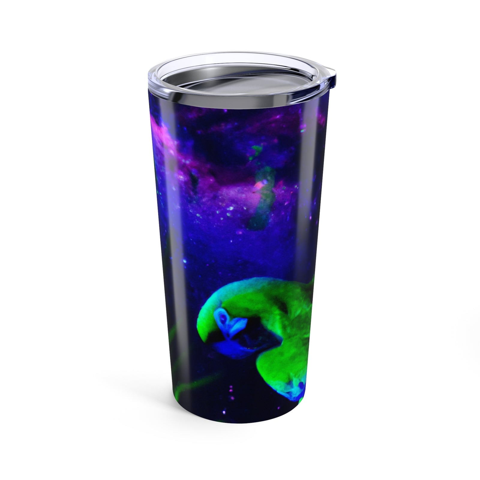 20oz Tropical Glossy Tumbler / Galactic Parrots