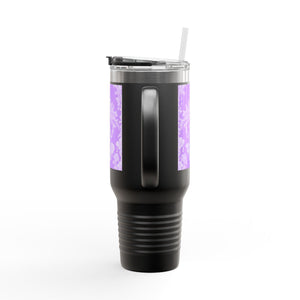Insulated Travel Mug - 40oz - Perfect for Outdoor Adventures / Pearl Lady Toile/Amethyst