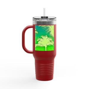 Insulated Travel Mug, 40oz / Palm Glow Green - Perfect for Outdoor Adventures