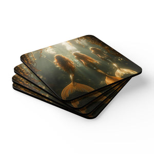 Coaster Set/4 - Three Mermaid Sisters