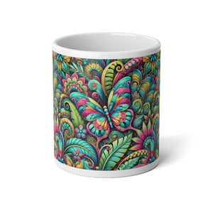 Jumbo Mug, 20oz, Butterfly Pop | Tropical Coffee Cup