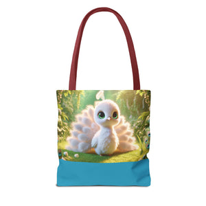Baby White Peacock Trio Tote Bag - 3 Sizes