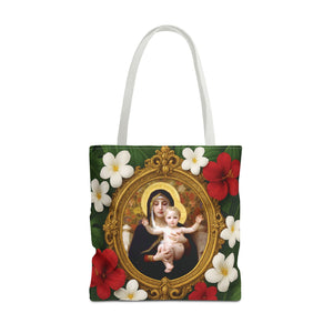 Religious Tote Bag, Virgin of the Lilies: 3 Sizes