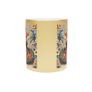 Tropical Metallic Mug, Gold or Silver - Hawaiian Dancer