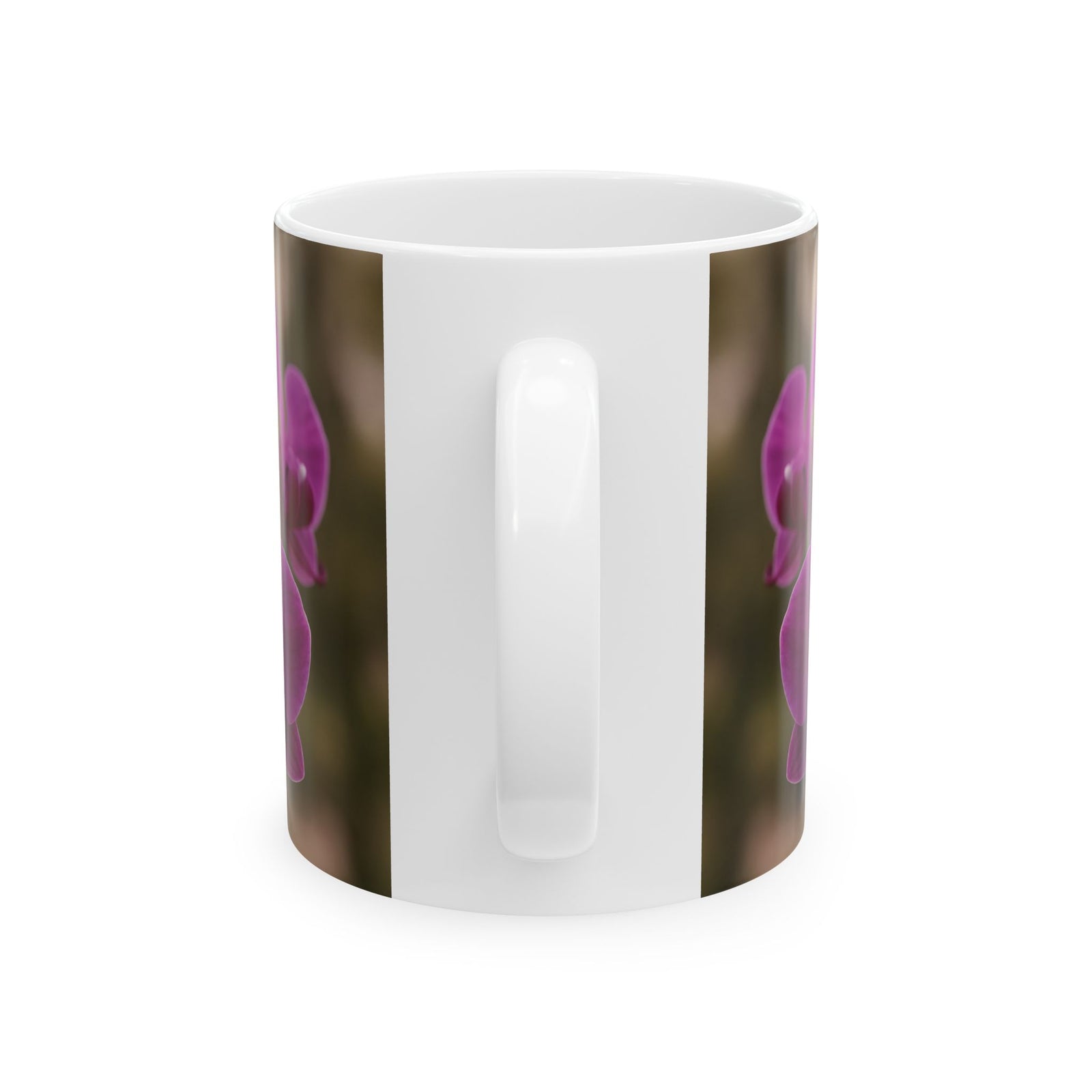 Ceramic White Mug - 11oz & 15oz, / Purple Orchids Majesty