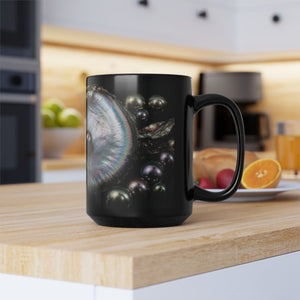 Black Pearl Ocean Mug – Iridescent Oyster Coffee Cup (11oz, 15oz)