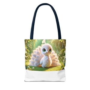 Baby White Peacock/White Trio Tote Bag - 3 Sizes