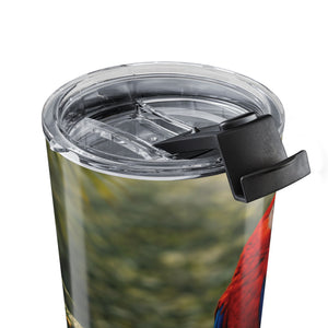 20oz Insulated Travel Tumbler — Colorful Macaw Parrot & Coffee Plants
