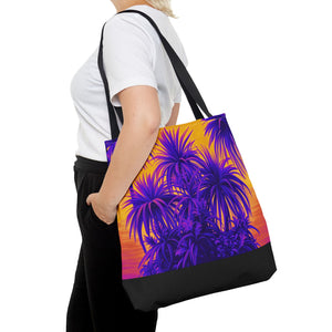 Tiny Palm Island Pop/Black Tote Bag - 3 Sizes