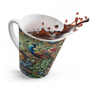 Latte White Mug - Kaleido Peacock Royals
