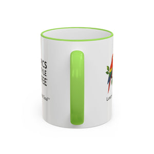 Accent Rim & Handle Coffee Mug ~ Tropics Lifestyle Coffee Parrot Logo
