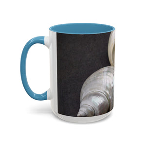 Accent Color Coffee Mug (11, 15oz), 8 Colors - White Nautilus Trio/Black, Large