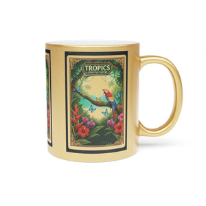 Tropical Metallic Mug, Gold or Silver - Seaside Rainforest Friends