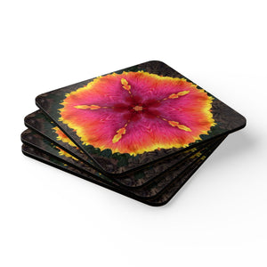 Coaster Set/4 - Hibiscus Kaleidoscope #1