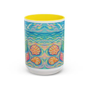 Accent Coffee Mug (11, 15oz), 8 Colors - Glow Seashells
