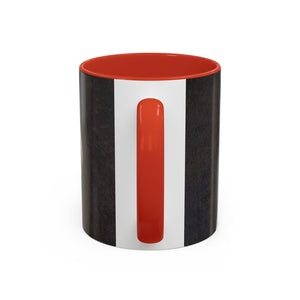 Accent Color Coffee Mug (11, 15oz), 8 Colors - White Nautilus Trio/Black, Large