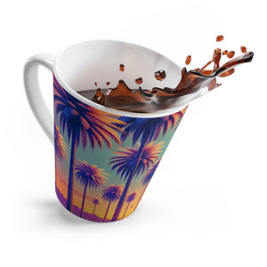 Latte White Mug - Perfect for Coffee Enthusiasts / Sunset Palms