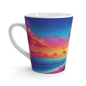 White Latte Mug - Glorious Skies Tropical Beach
