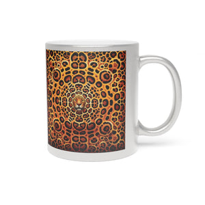Tropical Metallic Mug, Gold or Silver: Kaleido Jaguar