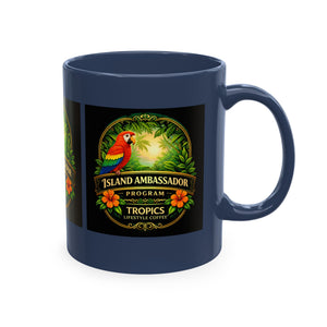 Tropical Parrot Coffee Mug — "Island Ambassador" Ceramic Cup