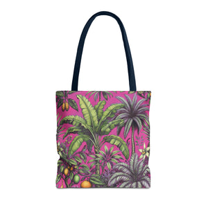 Tropical Fruit/Hot Pink Tote Bag - 3 Sizes