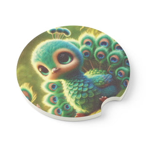 Soapstone Car Coaster - Baby Peacock