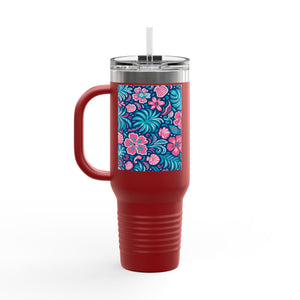 Insulated Travel Mug, 40oz / Beach Dreams, Turquoise