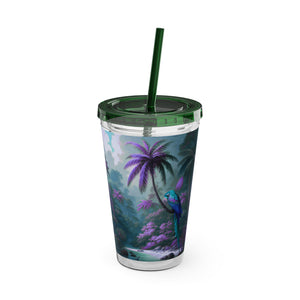 Tropical Tumbler with Straw | 16 oz: Sleeping Parrot, Fantasy