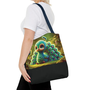 Baby Peacock/Black Trio Tote Bag - 3 Sizes