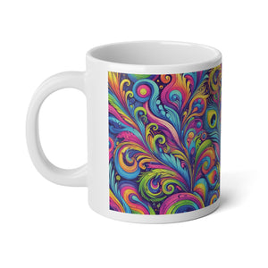Jumbo Mug, 20oz, Peacock Currents | Tropical Coffee Cup