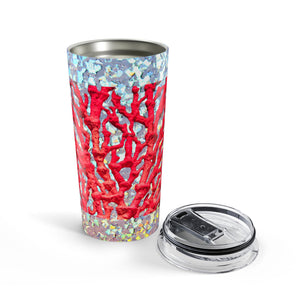 20oz Tumbler – Disco Red Coral Glitter Travel Cup