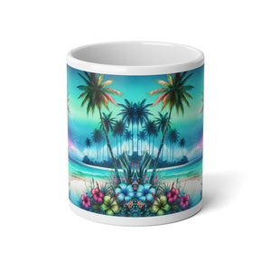 Jumbo Mug, 20oz, Relaxation Beach | Tropical Coffee Cup, Gift for Ocean Lovers