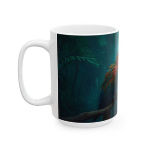 Ceramic White Mug - 11oz & 15oz, Parrot Friends