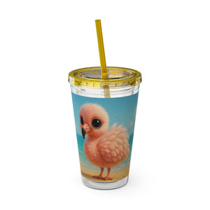 Tropical Tumbler with Straw | 16 oz: Baby Flamingo