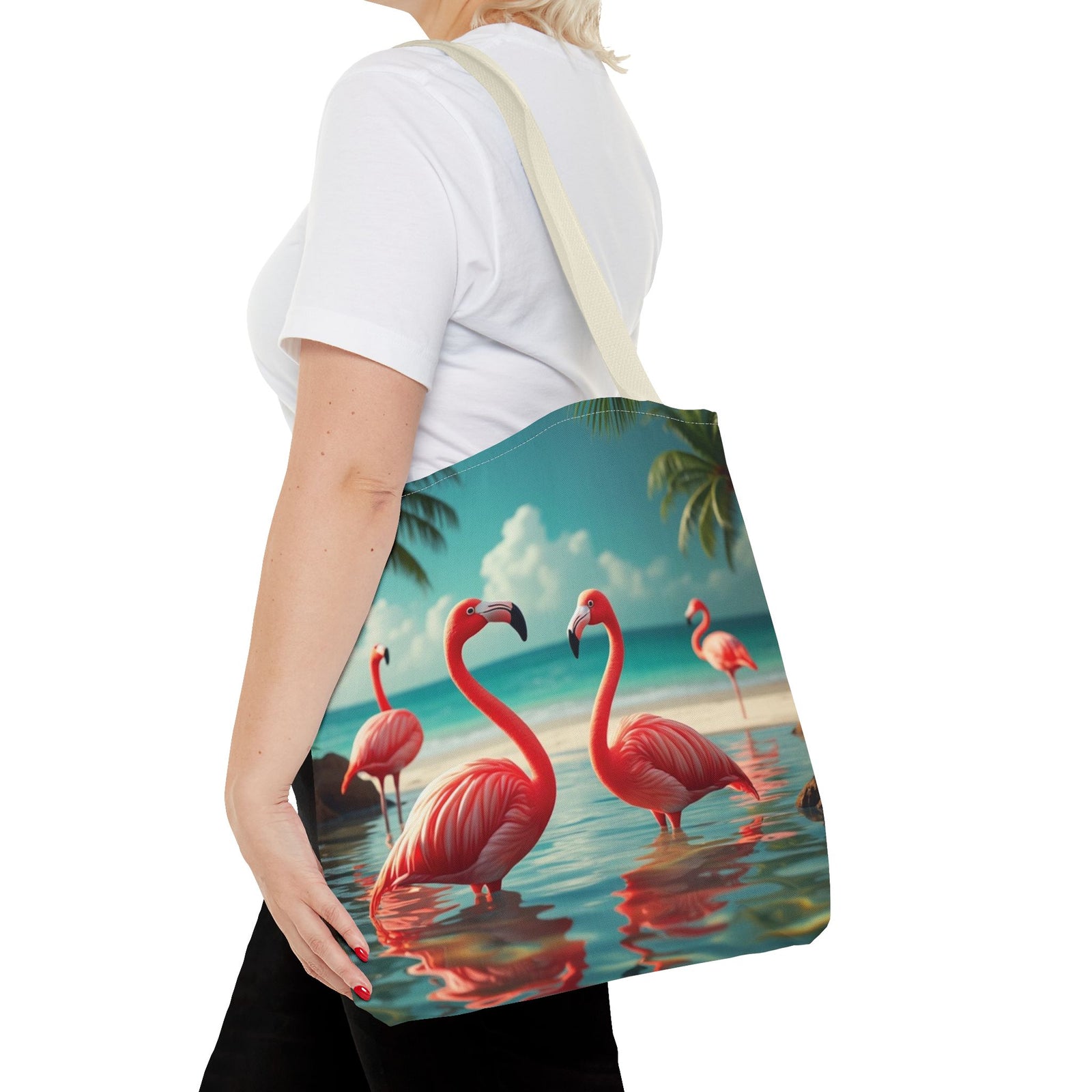 Flamingo Morning Dip Tote Bag — 3 Sizes