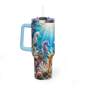 40oz Seahorse Ocean Tumbler — Vacuum Insulated Travel Mug
