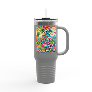 Flamingo Funday Insulated Travel Mug - 40oz - Perfect for Outdoor Adventures