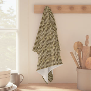 Tropical Microfiber Coffee/Tea Towel – Tan Woven Rattan